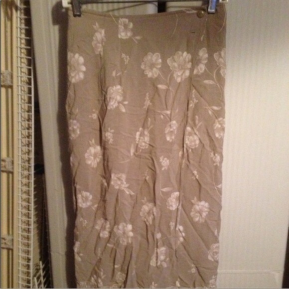 Express Dresses & Skirts - Vintage Express cream and taupe Floral wrap Maxi Skirt